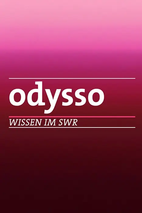 Brand graphic: 'odysso' in large white letters with 'WISSEN IM SWR' beneath on a pink-to-maroon gradient background.